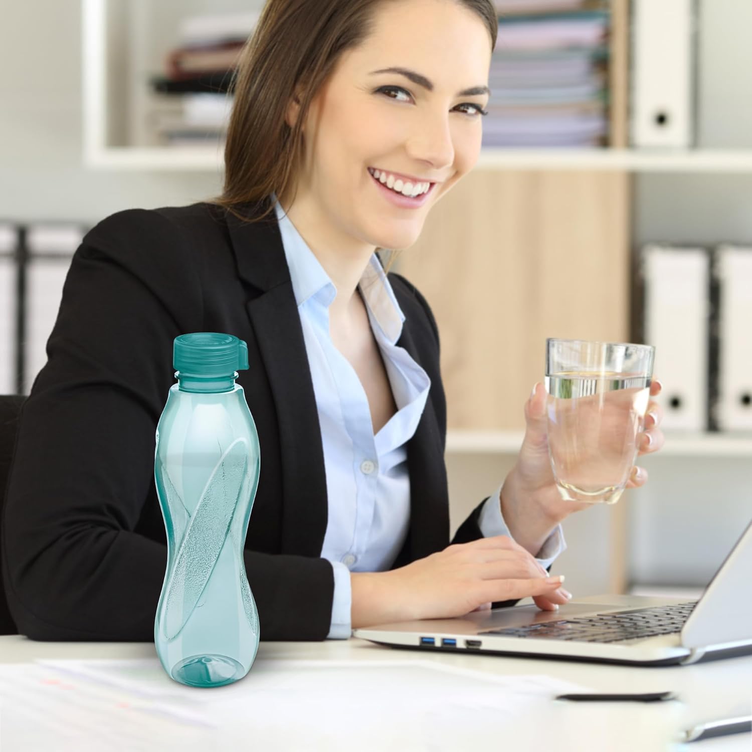 Water Bottle 1 Ltr Plastic Wide mouth Milton