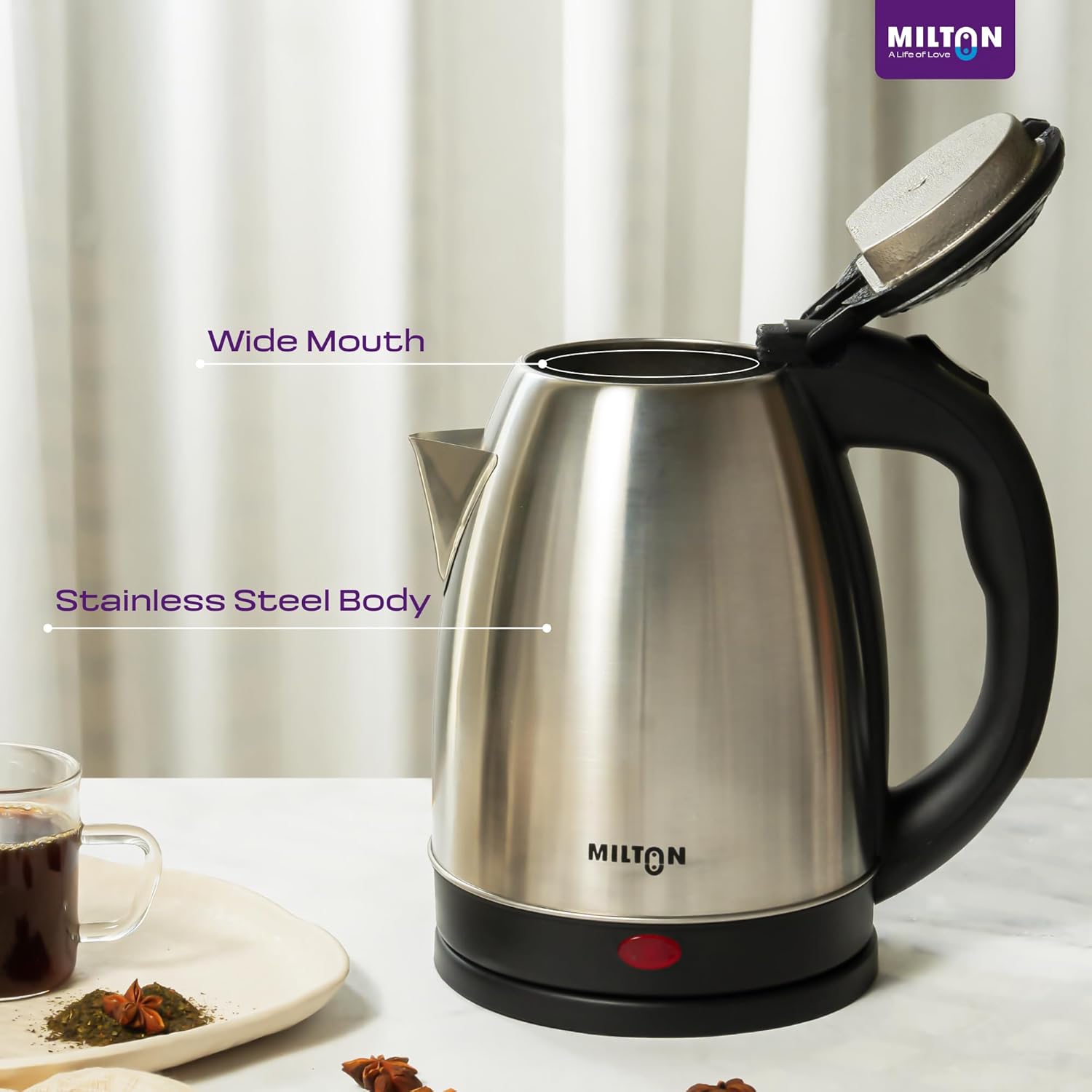 Milton Electric Kettle Stainless Steel 18 Ltr