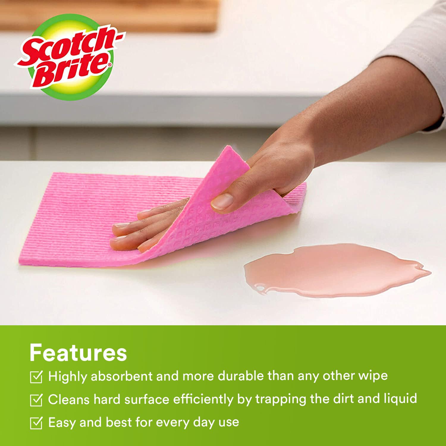 Sponge Wipe 15X18 Cm 3M Pack of 4