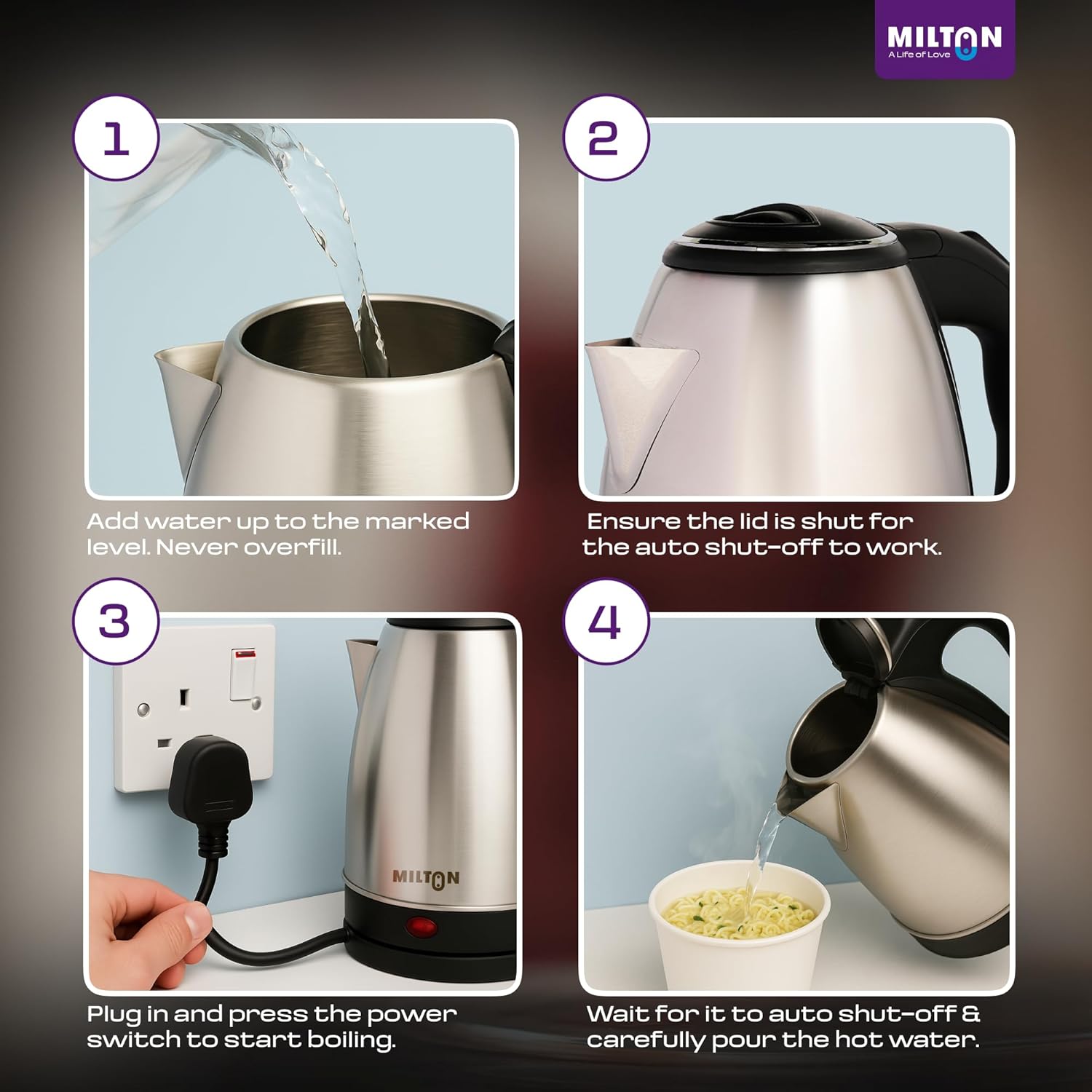 Milton Electric Kettle Stainless Steel 18 Ltr