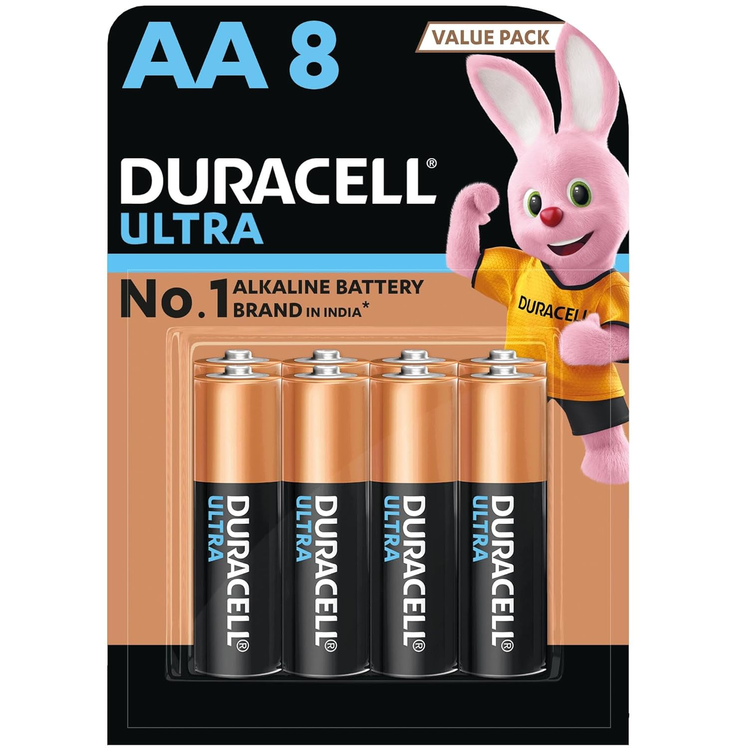 Duracell Ultra Alkaline Battery Cell AA Pack of 8