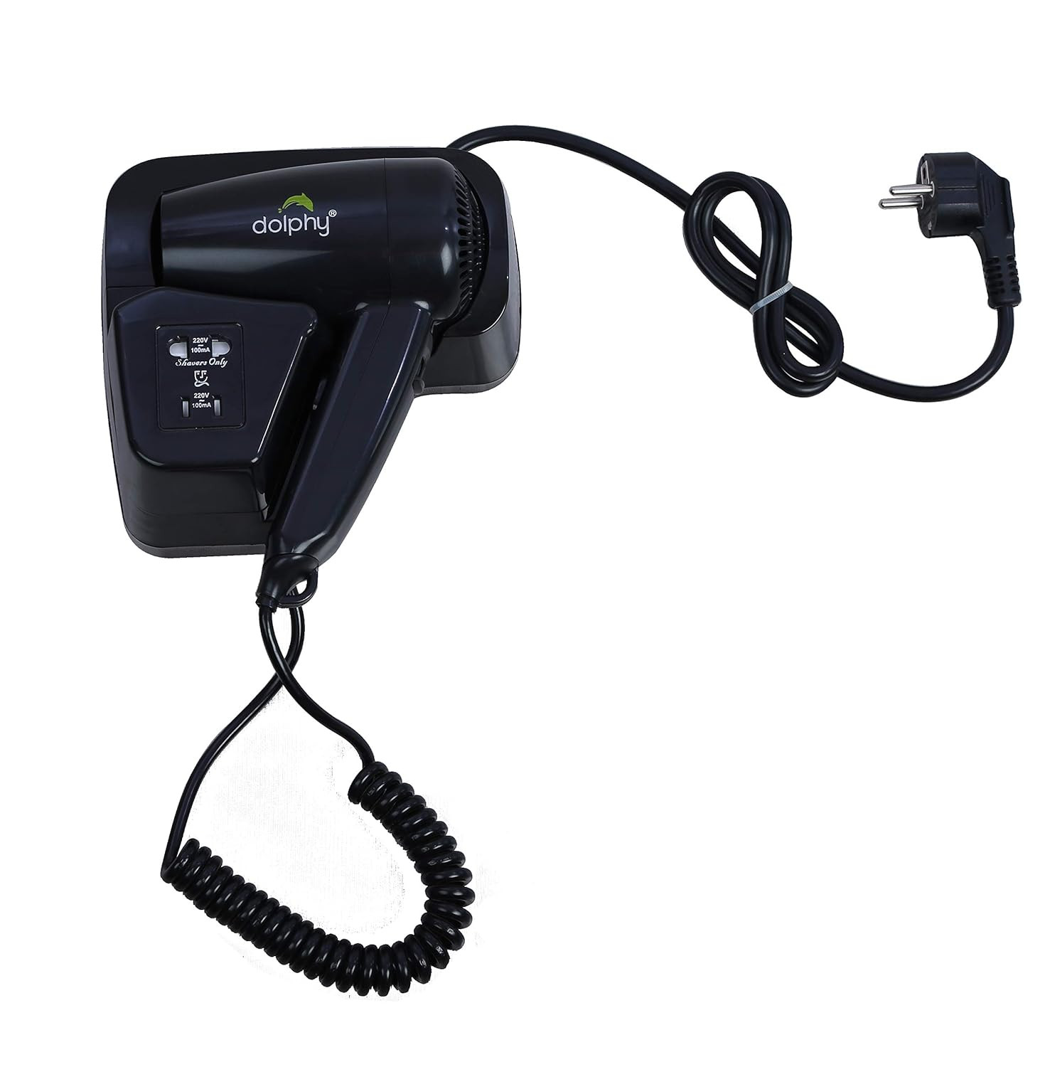 Hair Dryer Dolphy Wall Mounted Black