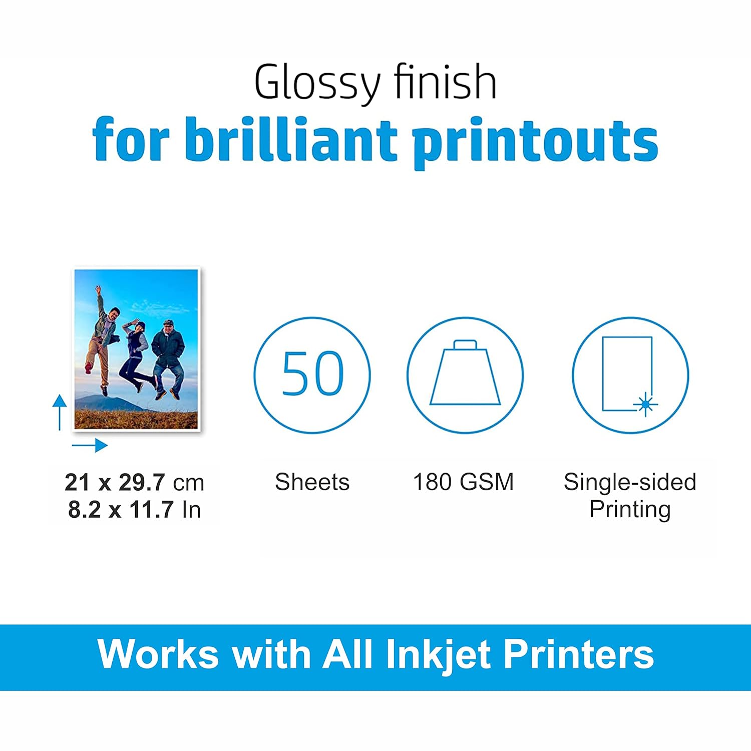 Coated Glossy Paper HPG180A4-20 A4 180 GSM Oddy