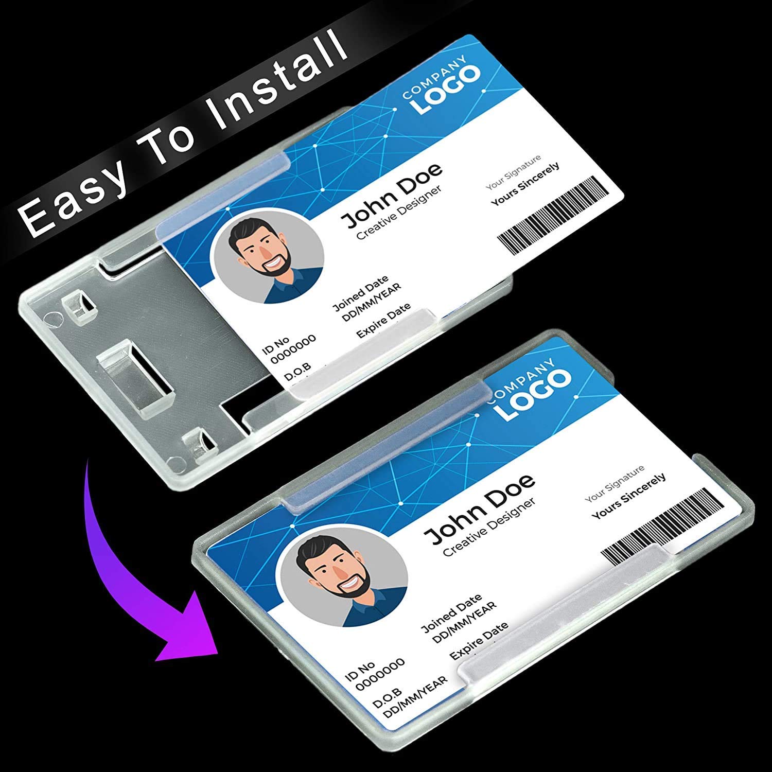 Generic ID Card Jacket Plastic Open