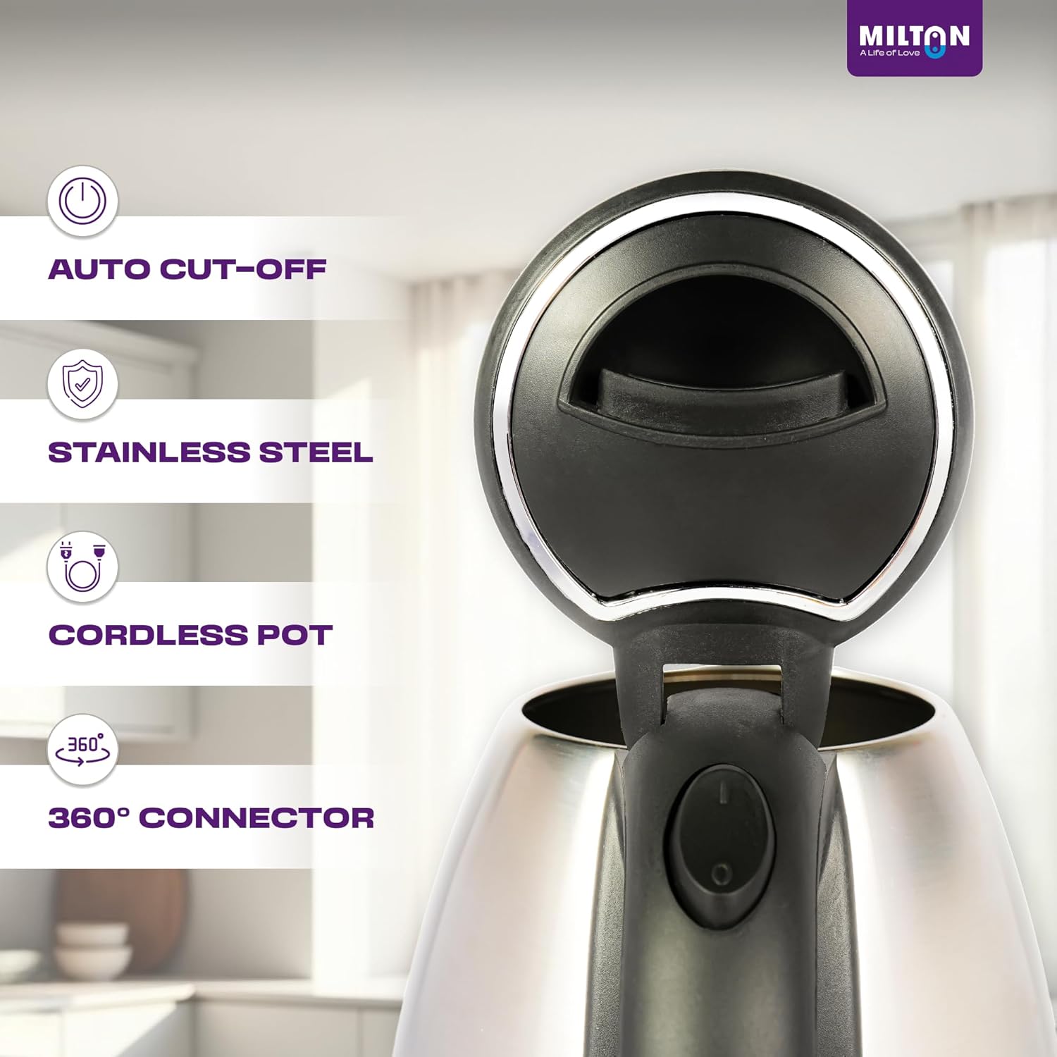 Milton Electric Kettle Stainless Steel 18 Ltr