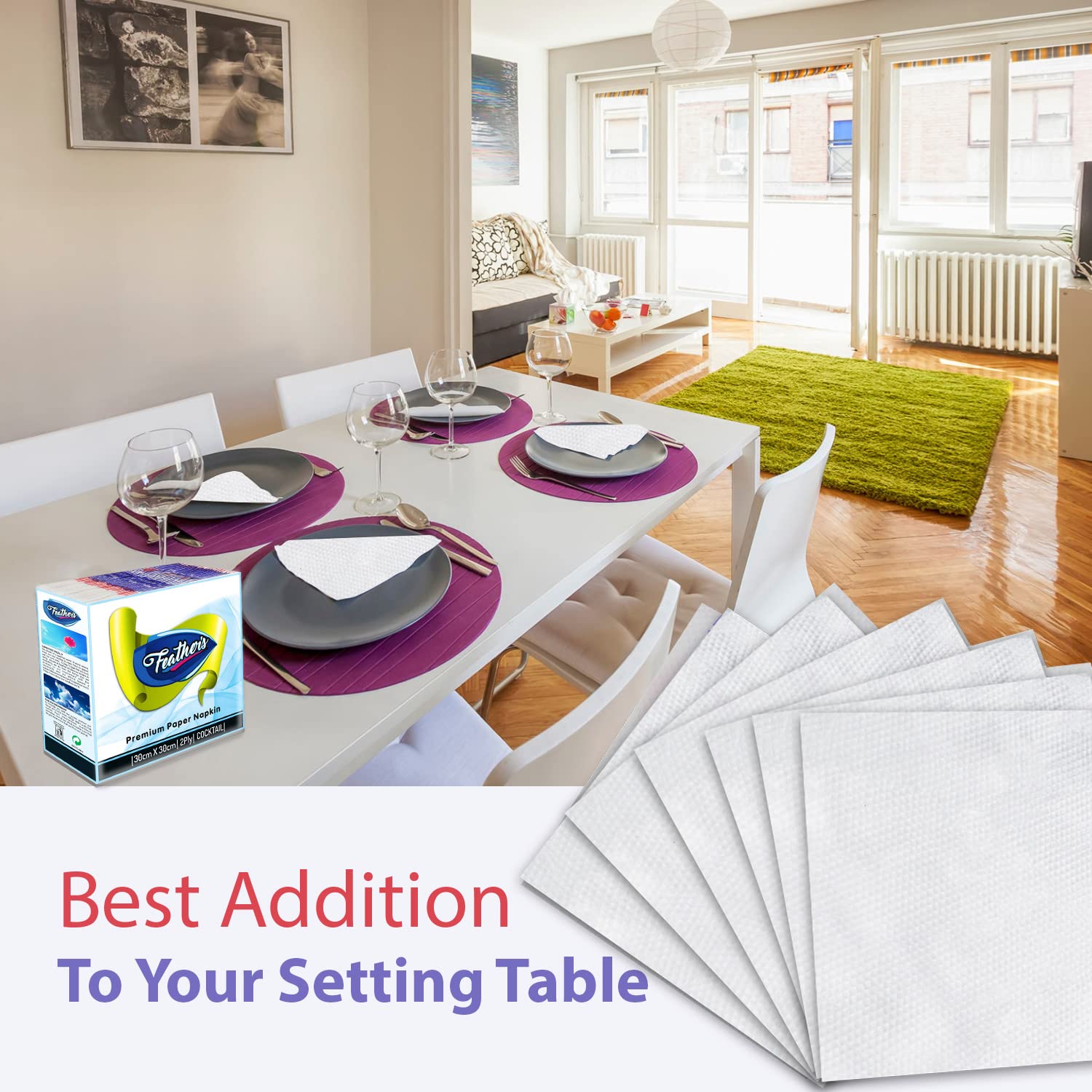 Paper Napkin 100 Sheets 1 Ply Feather