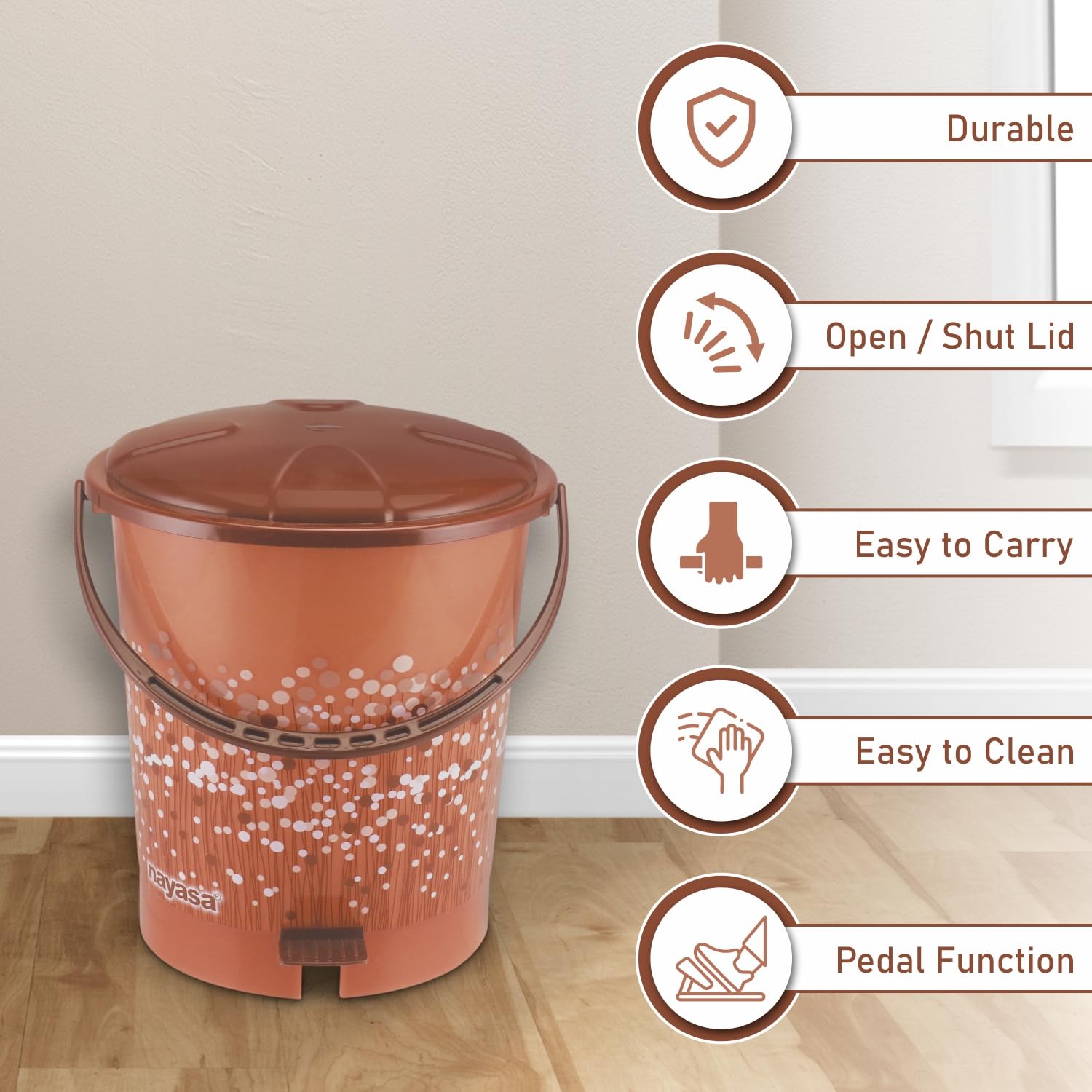 Plastic Dustbin Paddle Nyasa 15 Liter