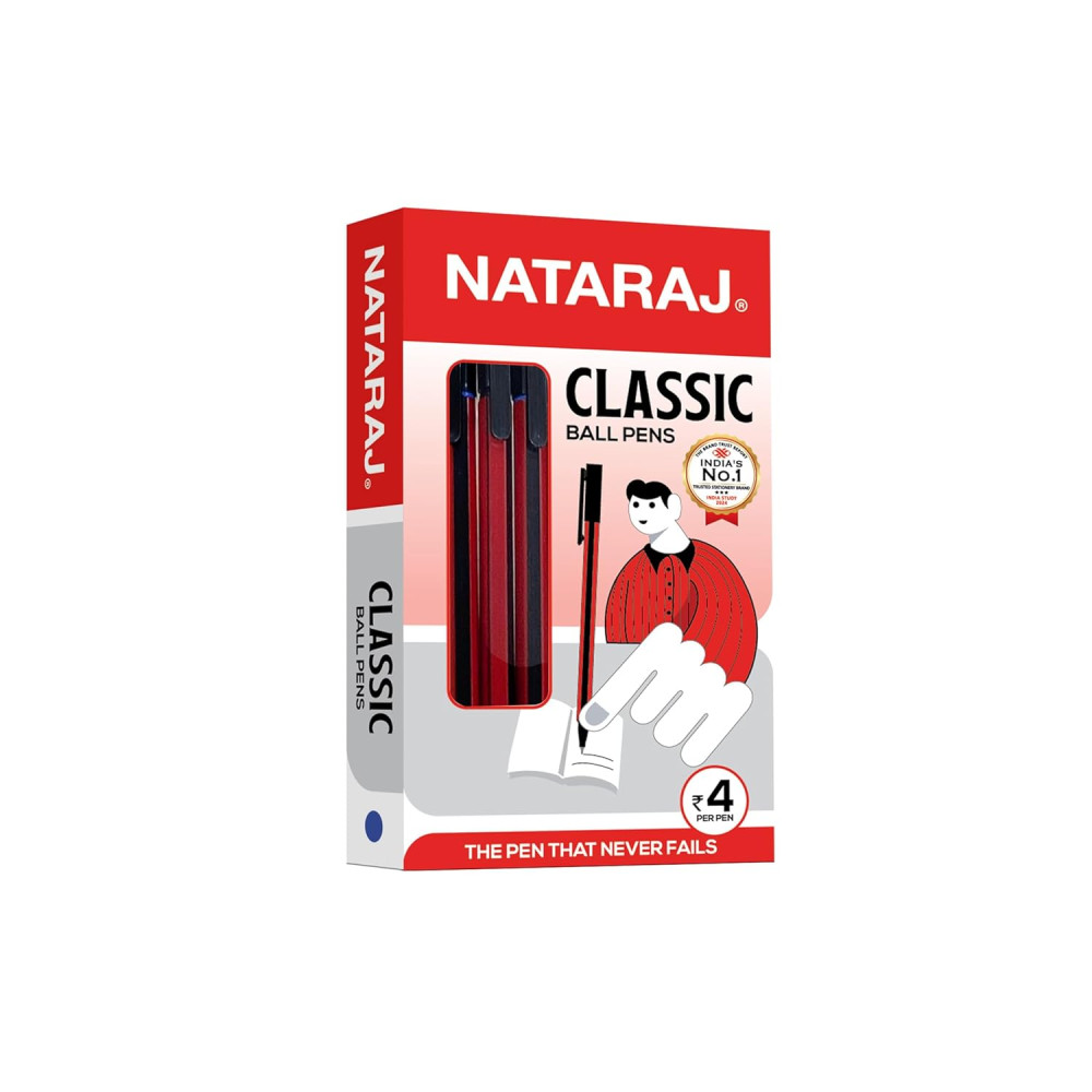 Image of Use &amp; Throw Blue Pen Natraj Pack of 20