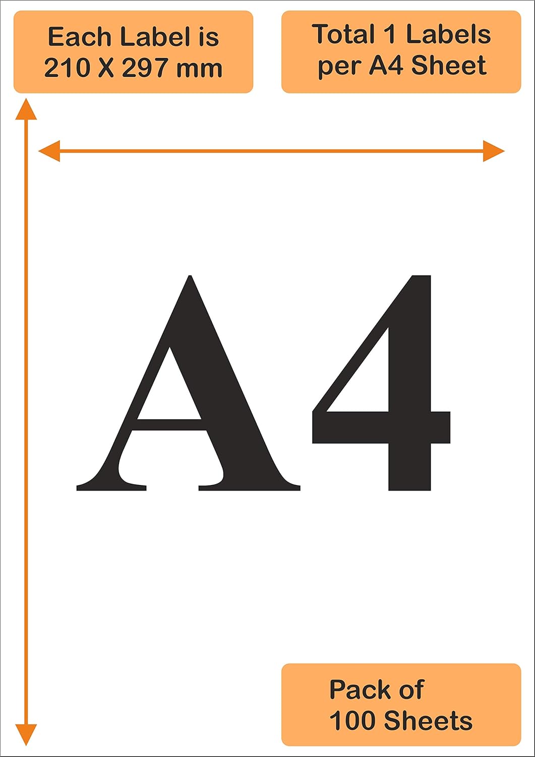 Label Sticker A4 Size 100 Sheets 21 stickers Sheet Oddy ST-21 A4100