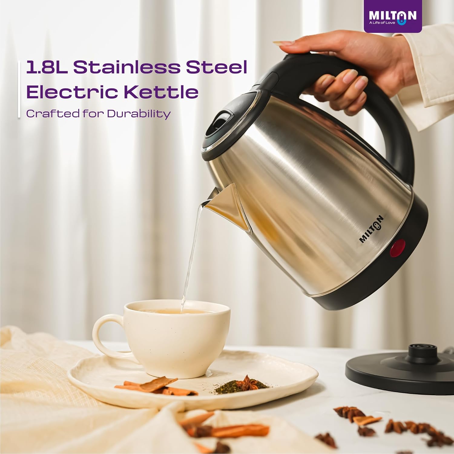 Milton Electric Kettle Stainless Steel 18 Ltr