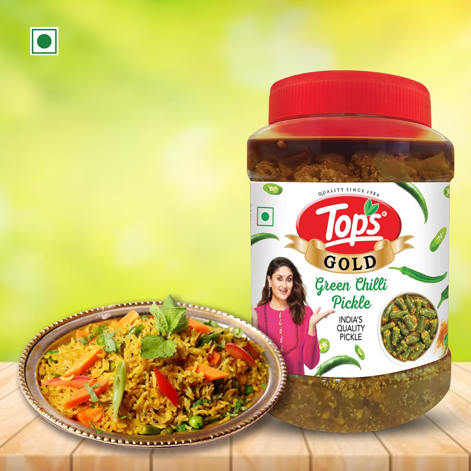 Tops Green Chilli Pickle 900 Gram