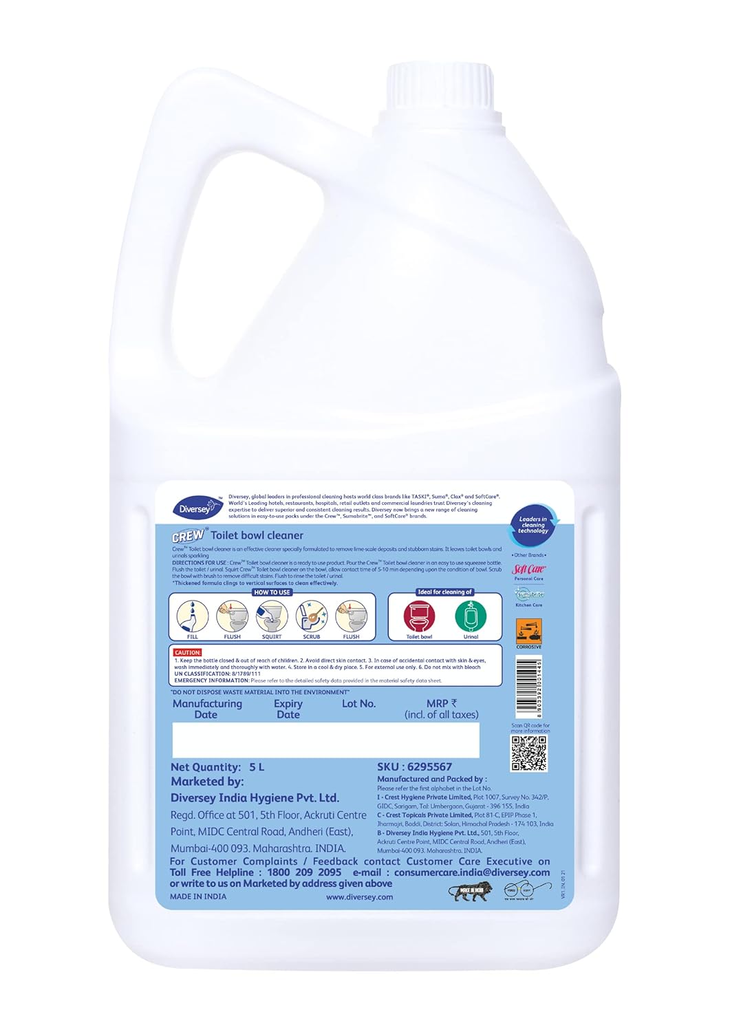 Diversey Crew Bowl Cleaner - 5 Ltr Can