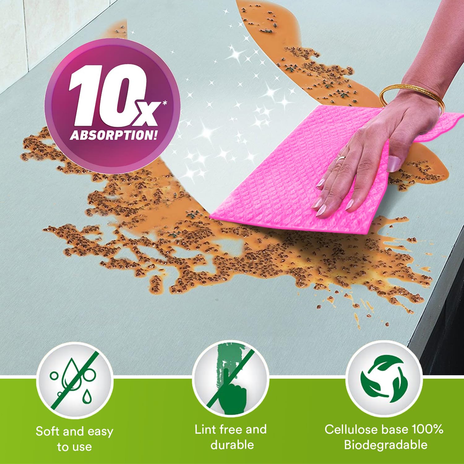 Sponge Wipe 15X18 Cm 3M Pack of 4