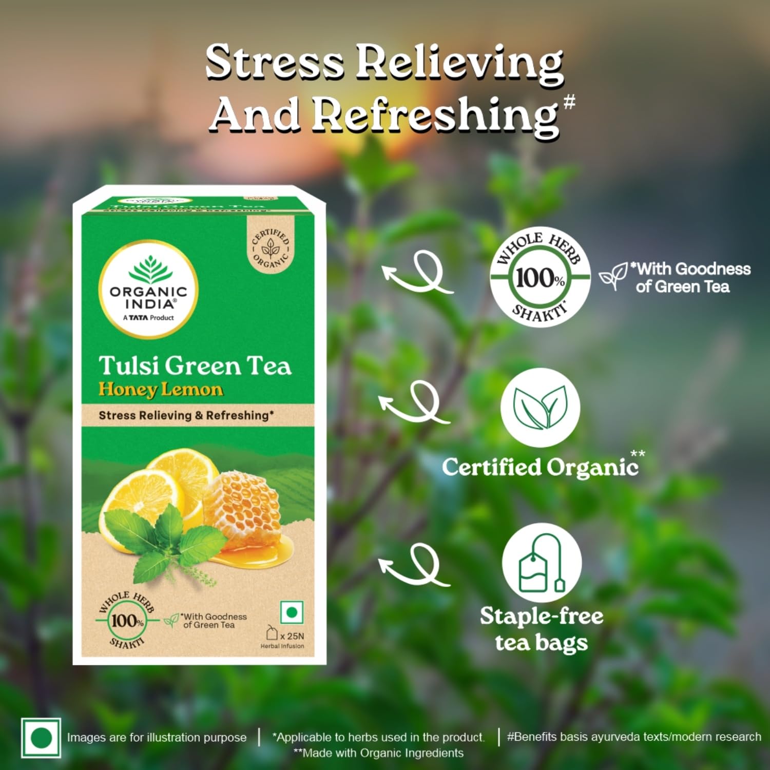 Green Tea Honey lemon Pack of 25 Organic India