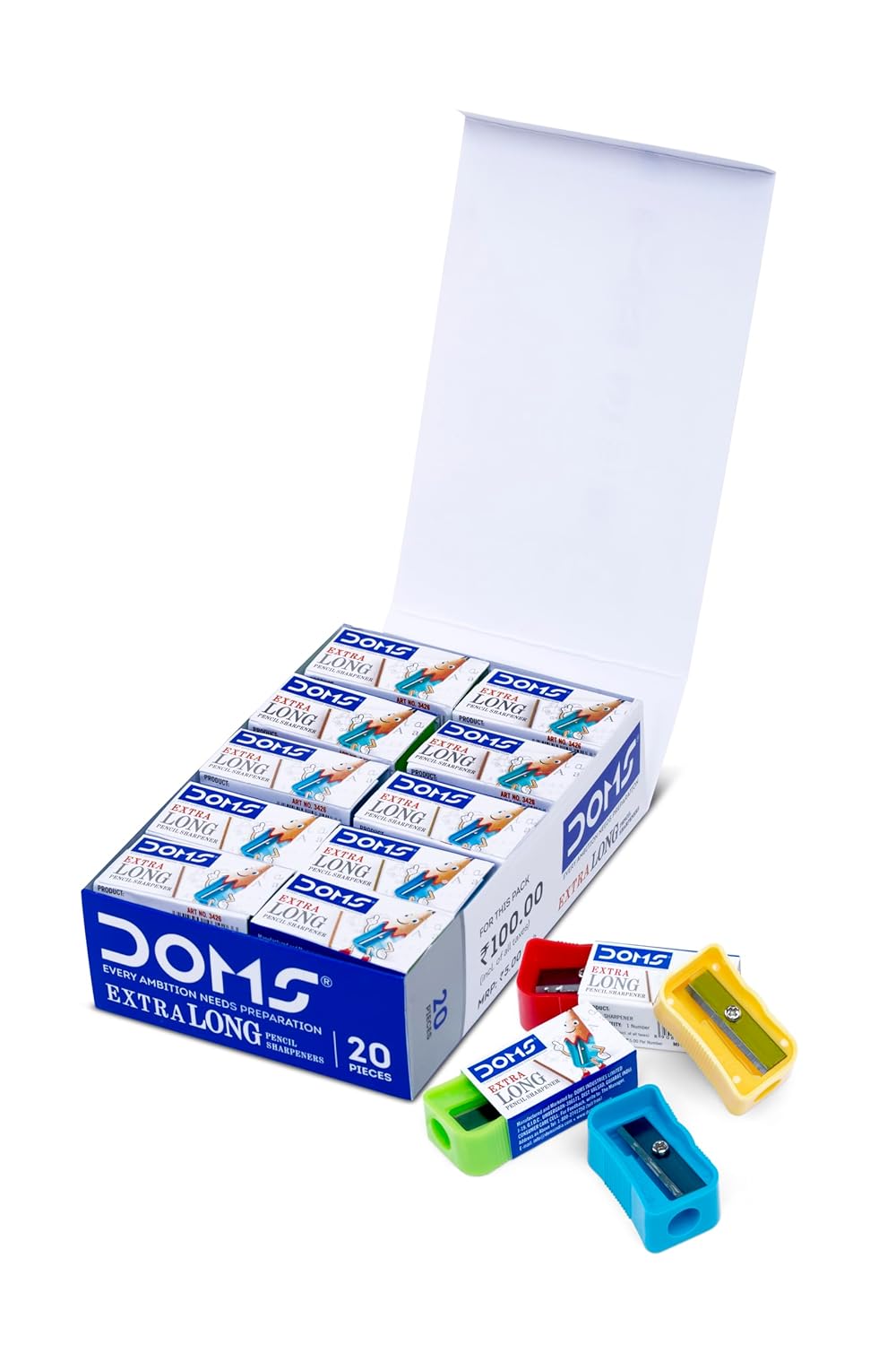 Domes Translucent Sharpner Pencil Sharpener DOMS Pack of 20