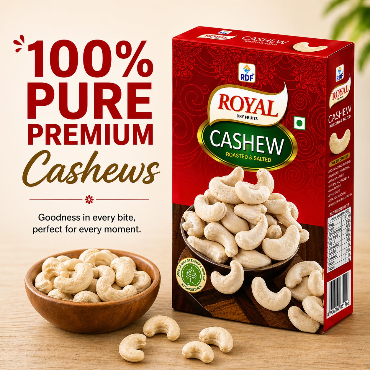 Roasted  Salted Cashew Jumbo 250 gram Royal