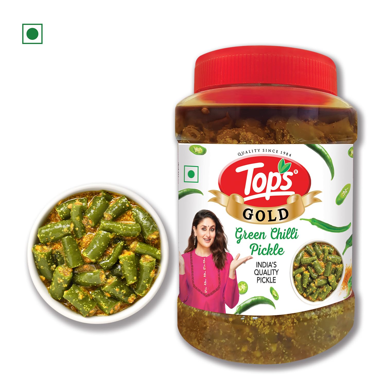 Tops Green Chilli Pickle 900 Gram