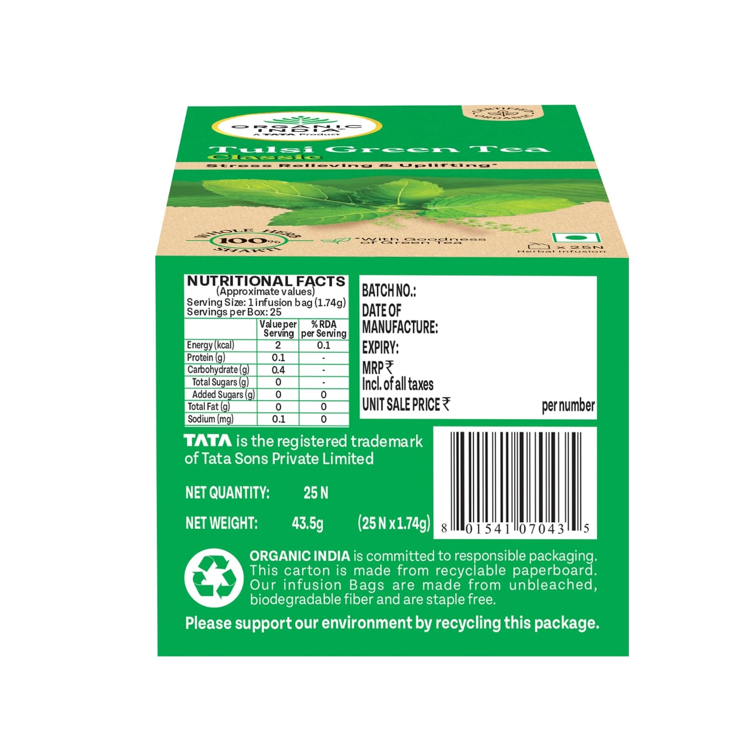 Green Tea Tulsi Pack of 25