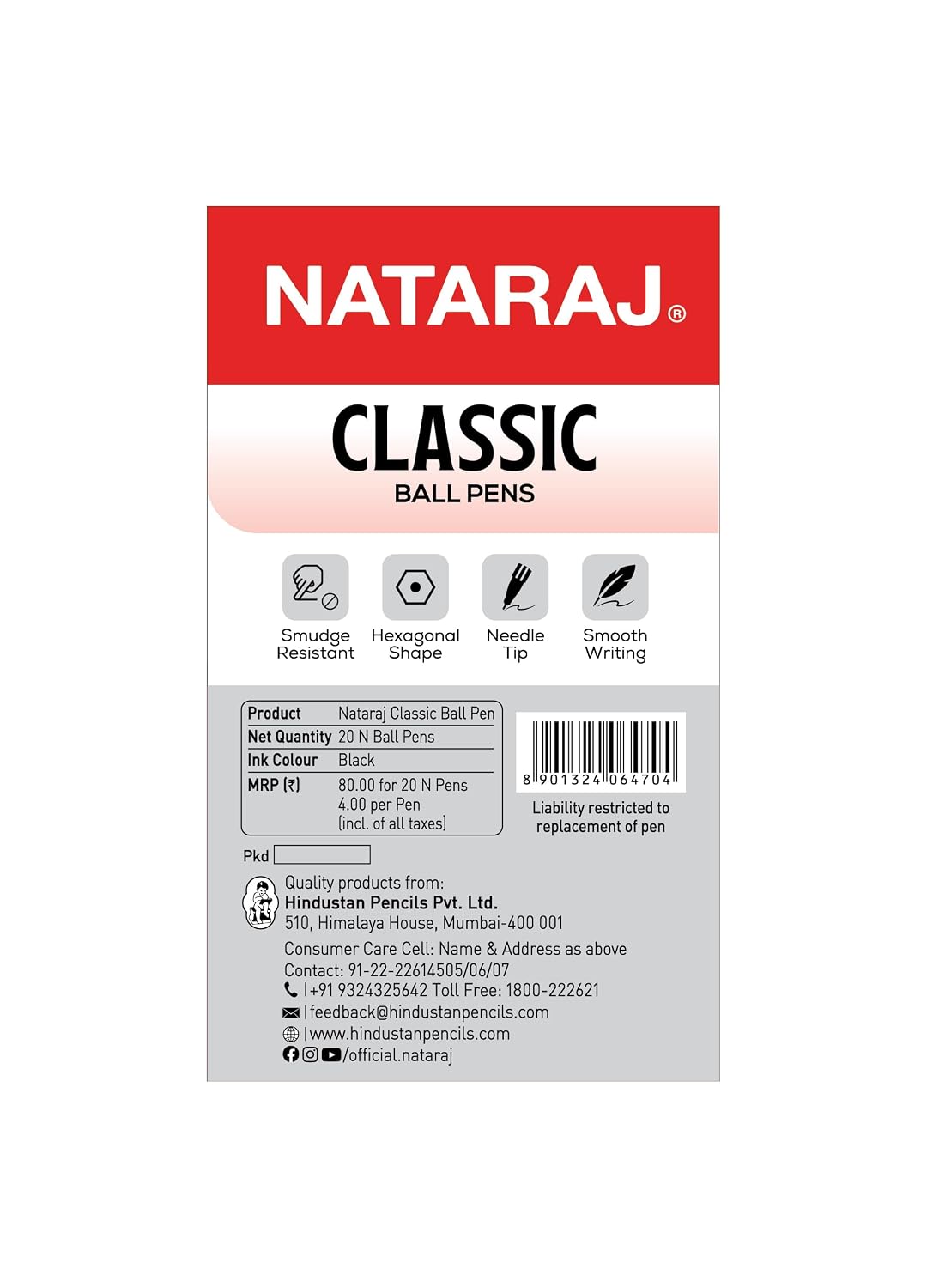 Use  Throw Blue Pen Natraj Pack of 20