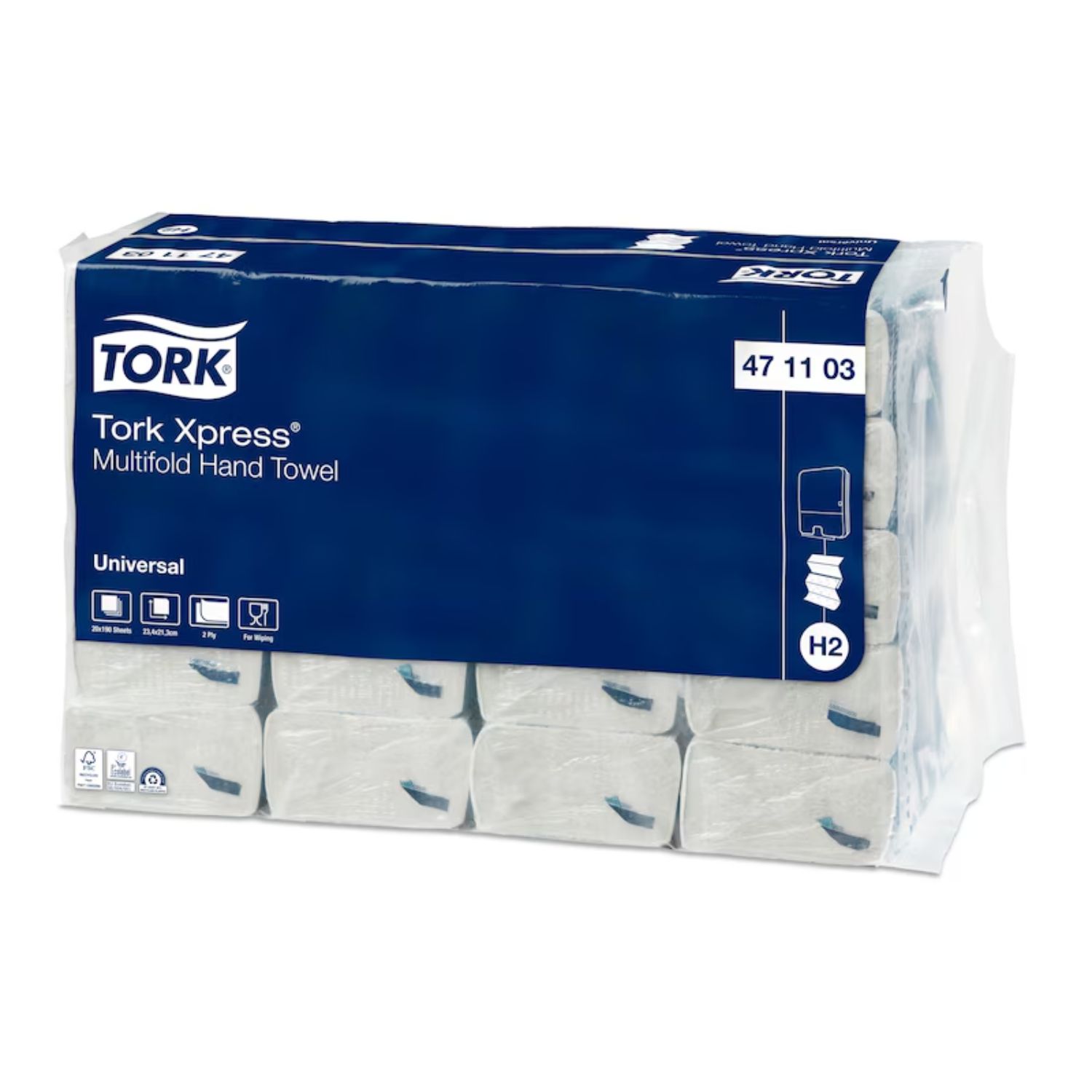 Tork H2 180 Sheets 2Ply M Fold Hand Towel
