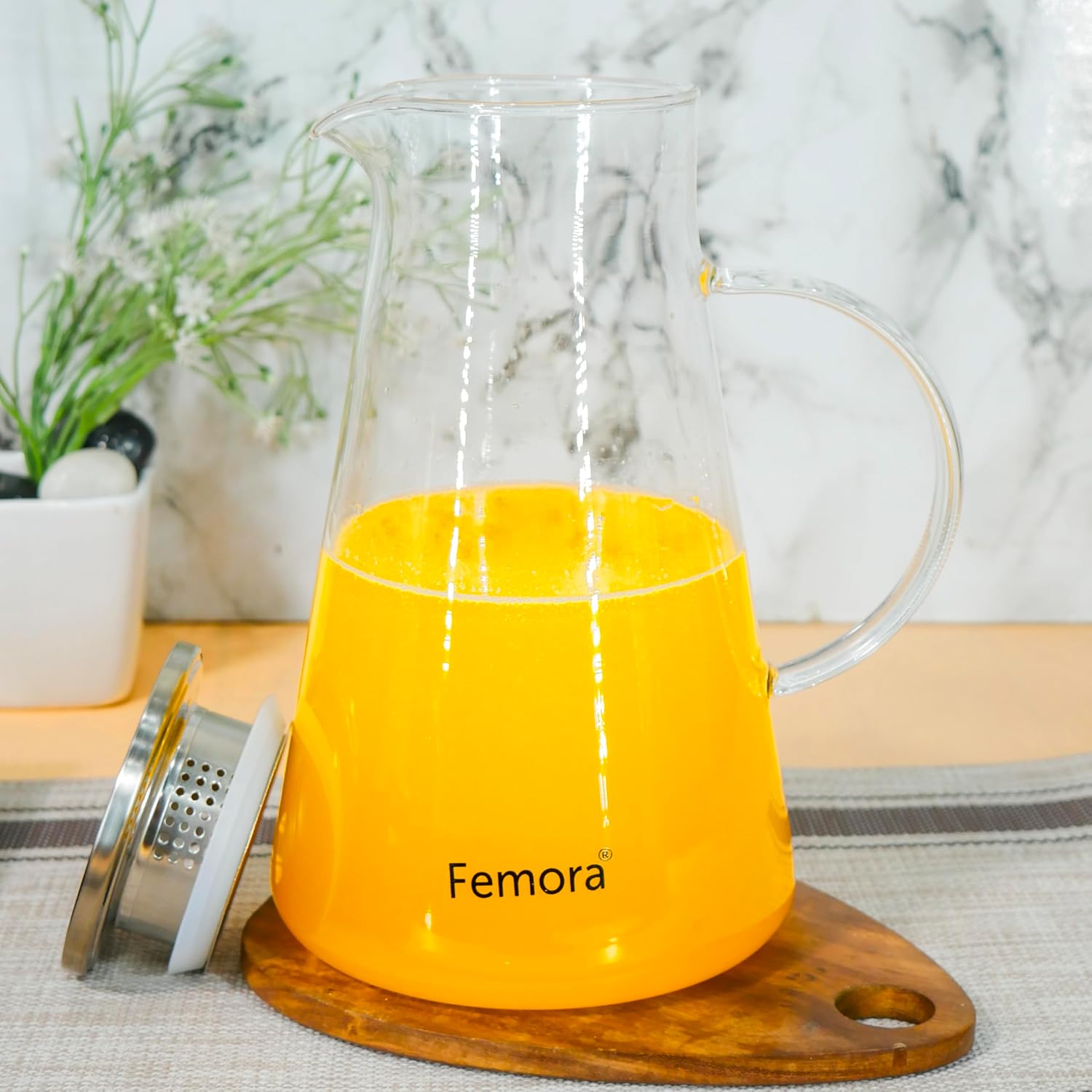 Borosilicate Water Jug 18 Litre Stainless Steel Air Tight Lid Femora