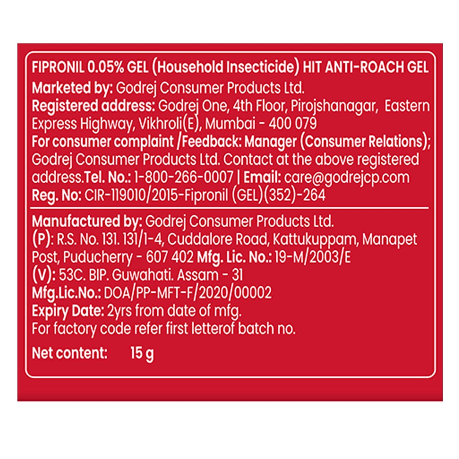Hit Anti Roach Gel Cockroach Killer 15 g