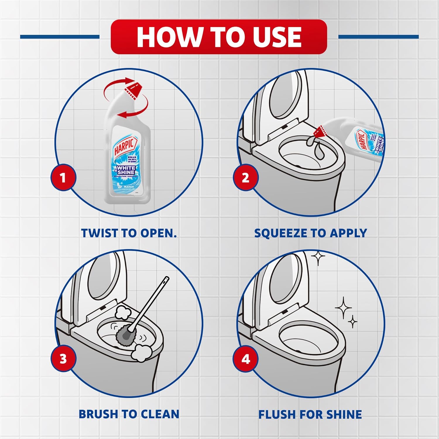 Toilet Cleaner White 500 ml Harpic