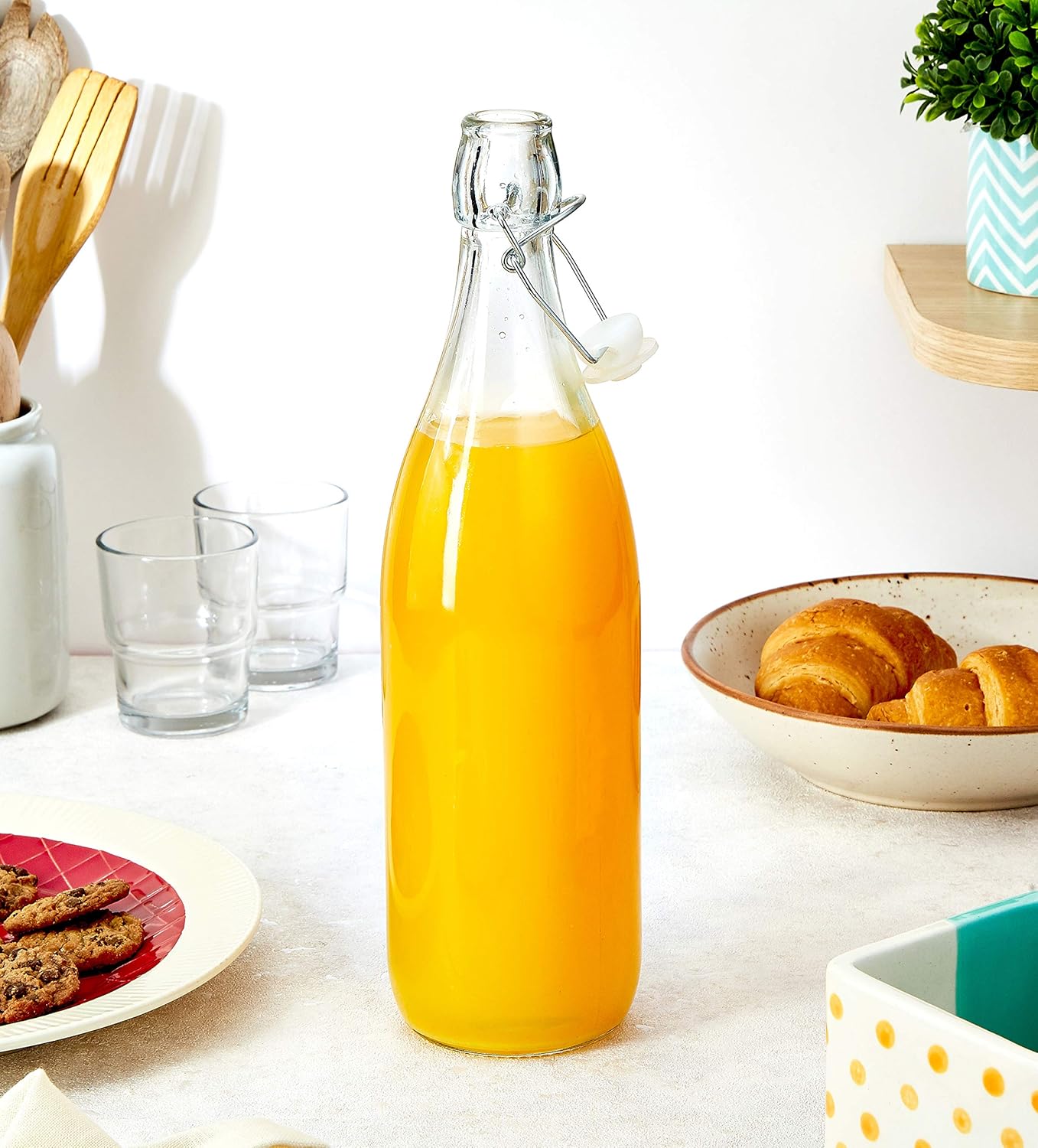 Water Bottle 1 Ltr Glass Transparent