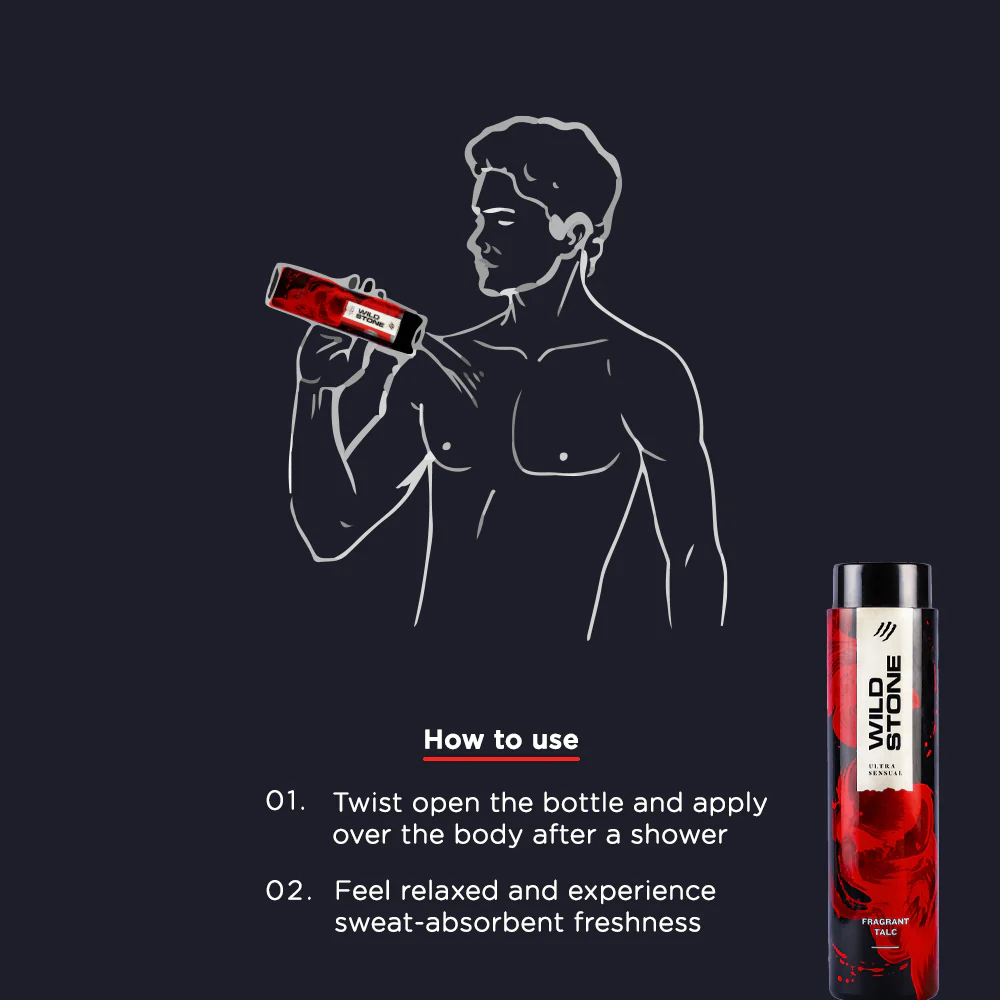 Wild Stone Ultra Sensual Fragrant Talc 100 Grams