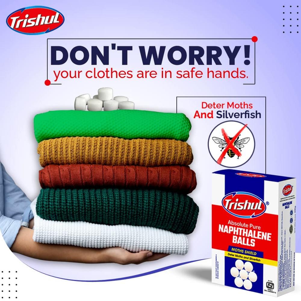 Protect woolen clothes from insects using Trishul naphthalene balls for fabric care