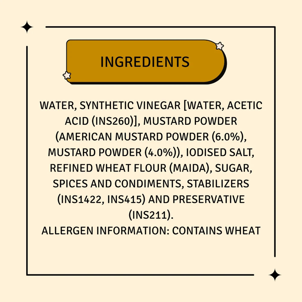 American Mustard Sauce 8 Gram Sachet Packet 100 Pcs