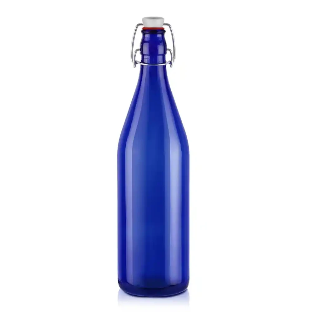 Image of Water Bottle 1 Ltr Glass Blue