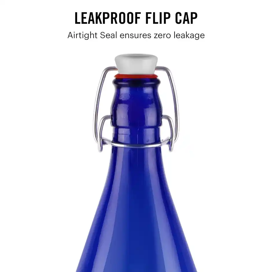 Water Bottle 1 Ltr Glass Blue