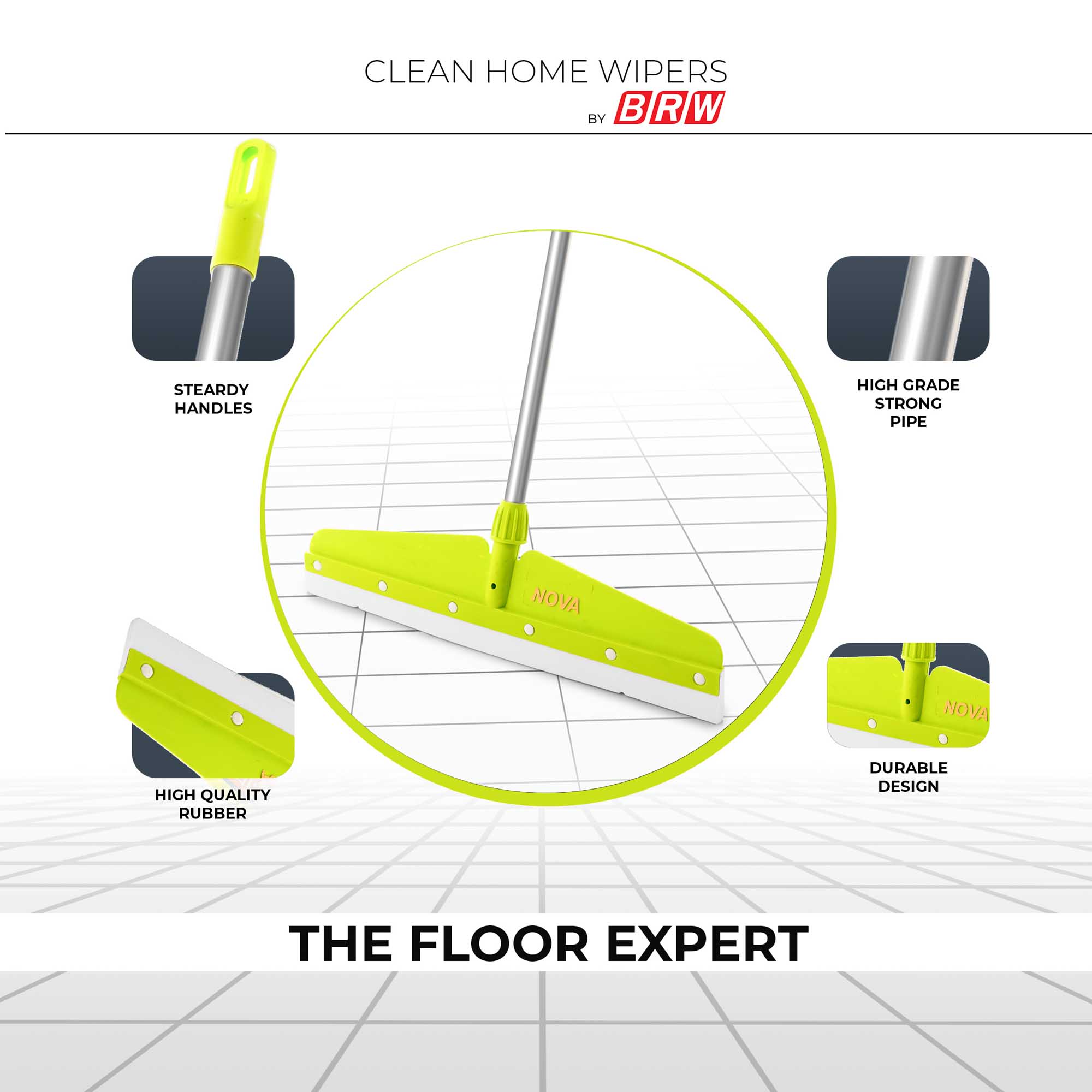 Floor Wiper Nova 21 BRW with 4ft rod