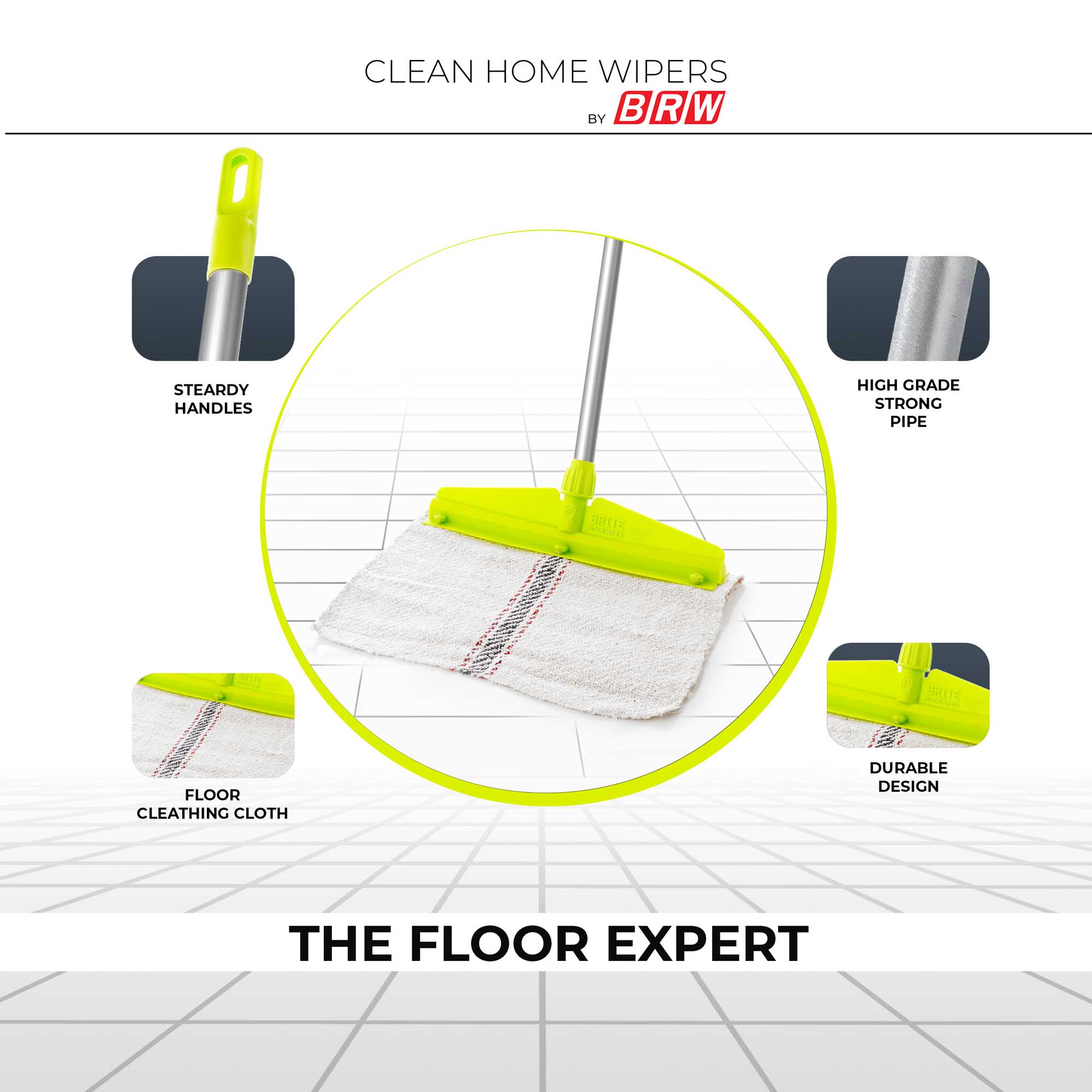 Floor Wiper Bright 18 with duster BRW