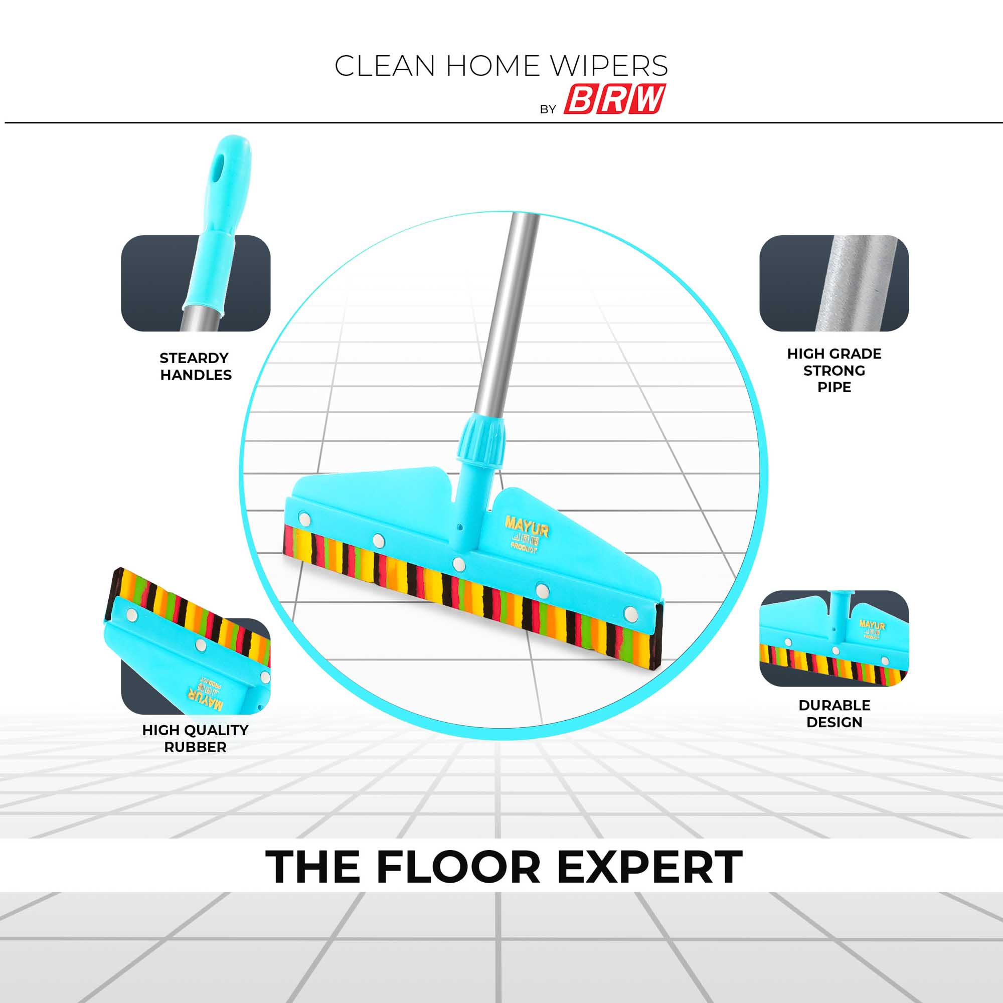 Floor Wiper Mayur 18 BRW with 5ft rod