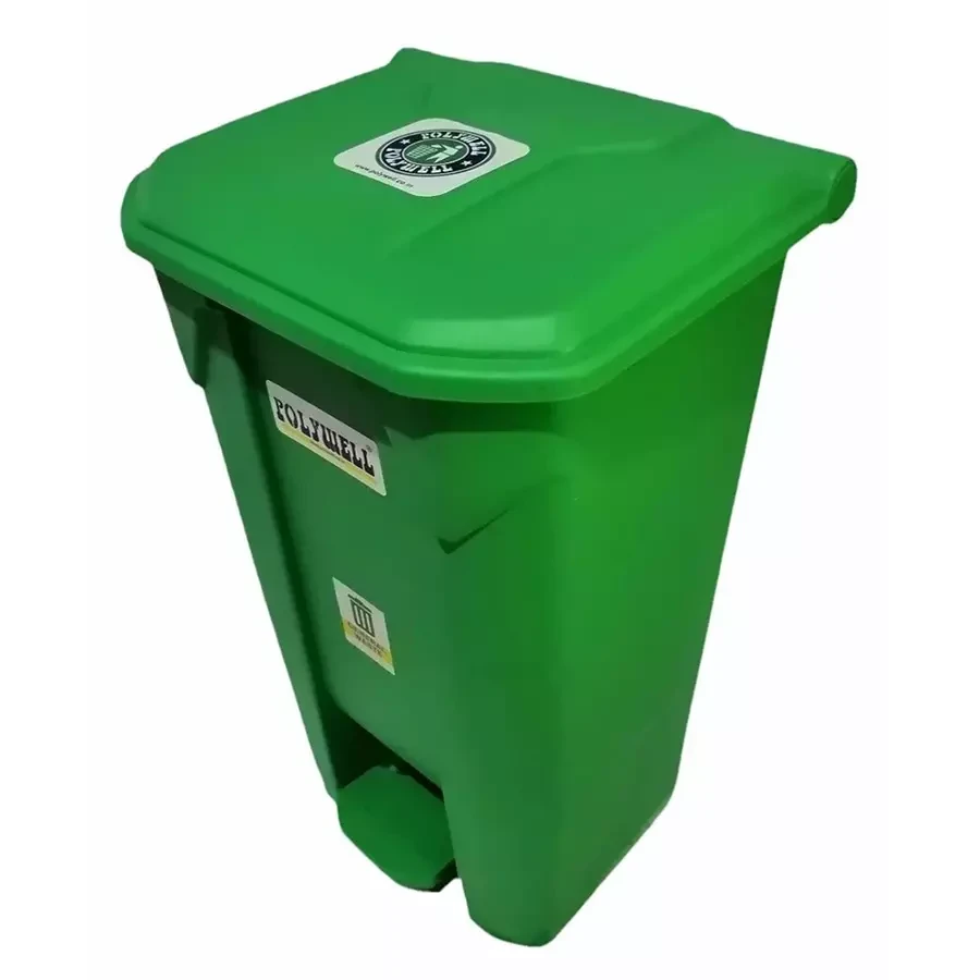 Plastic Dustbin Biohazard Paddle Polywell 100 Liter