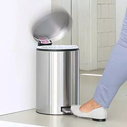 Stainless Steel Dustbin 10x14 Paddle 11 Liter