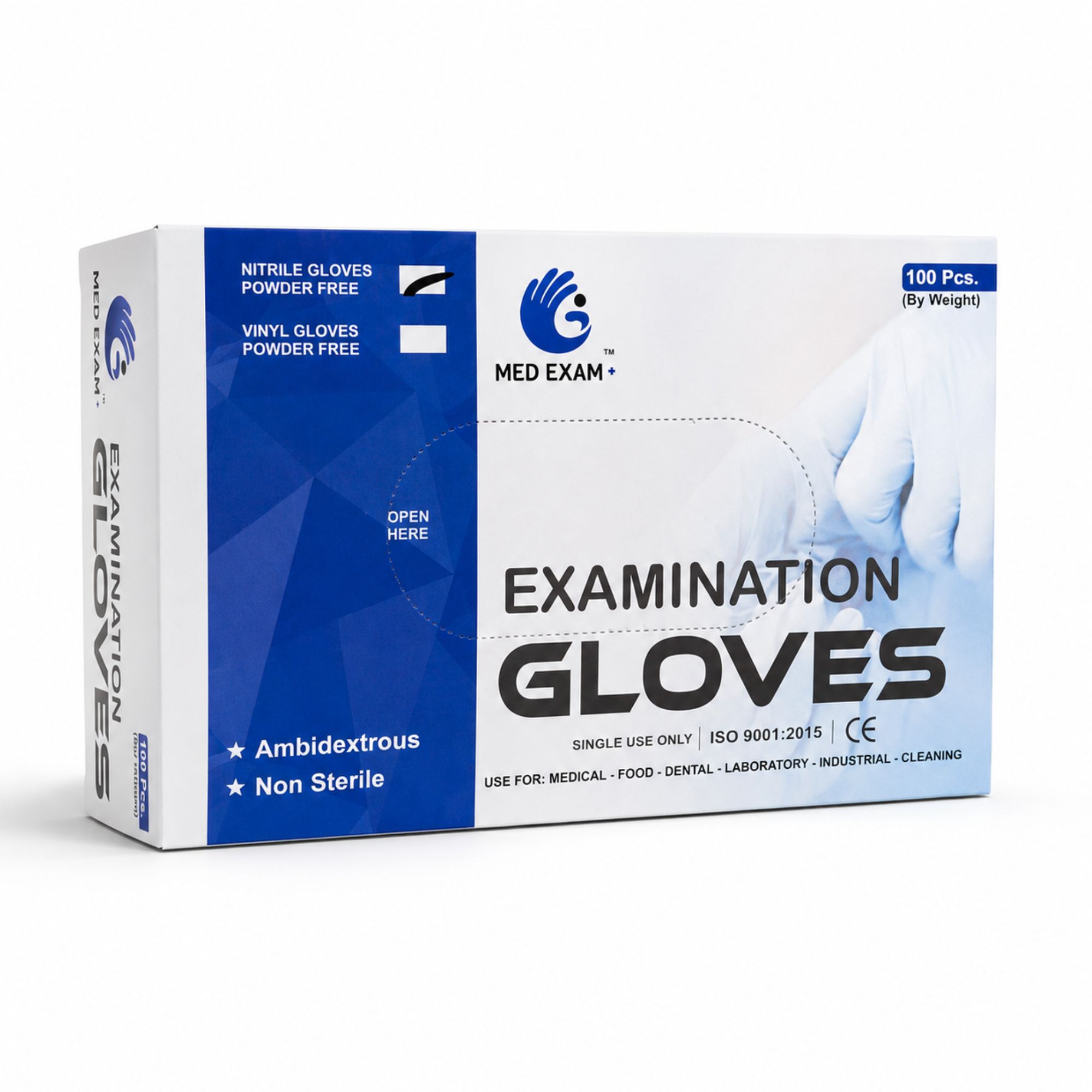 Hand Gloves Surgical Nitrile Blue Pack of 100