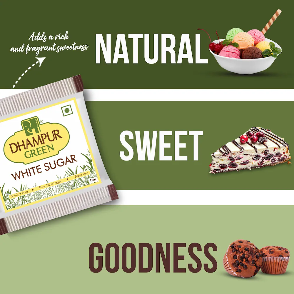 Sugar White Dhampur 5 Gram Packet 200 Pcs