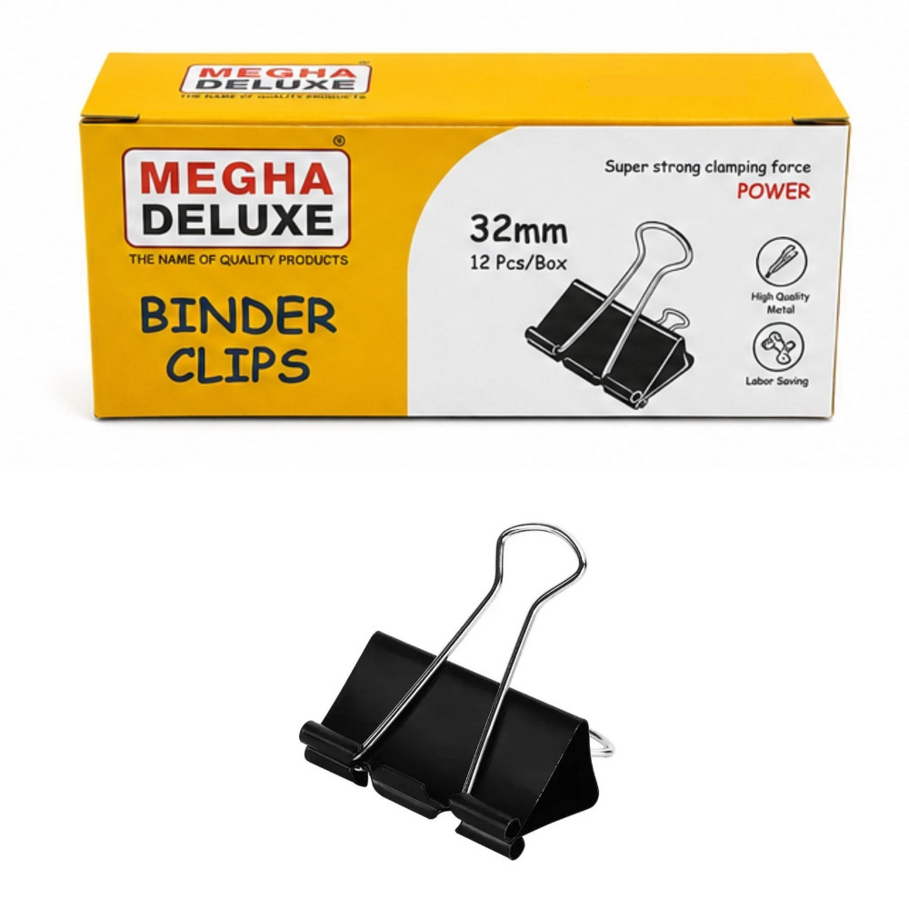 Image of Binder Clip, 32 mm Size, Megha BC-132