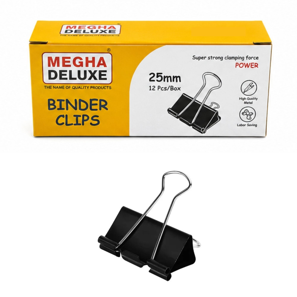 Image of Binder Clip, 25 mm Size, Megha BC-125
