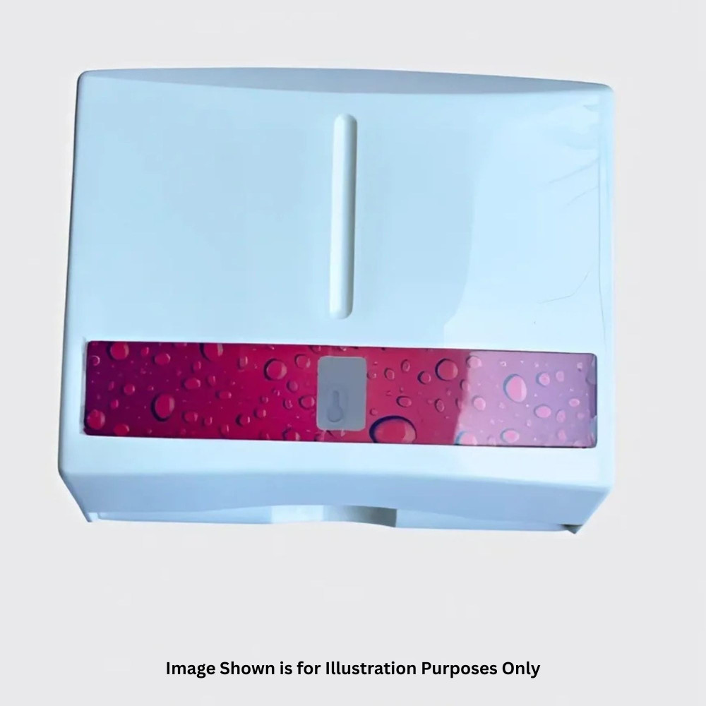 Image of Generic Push Button Manual M-Fold Dispenser, White, Small, ABS