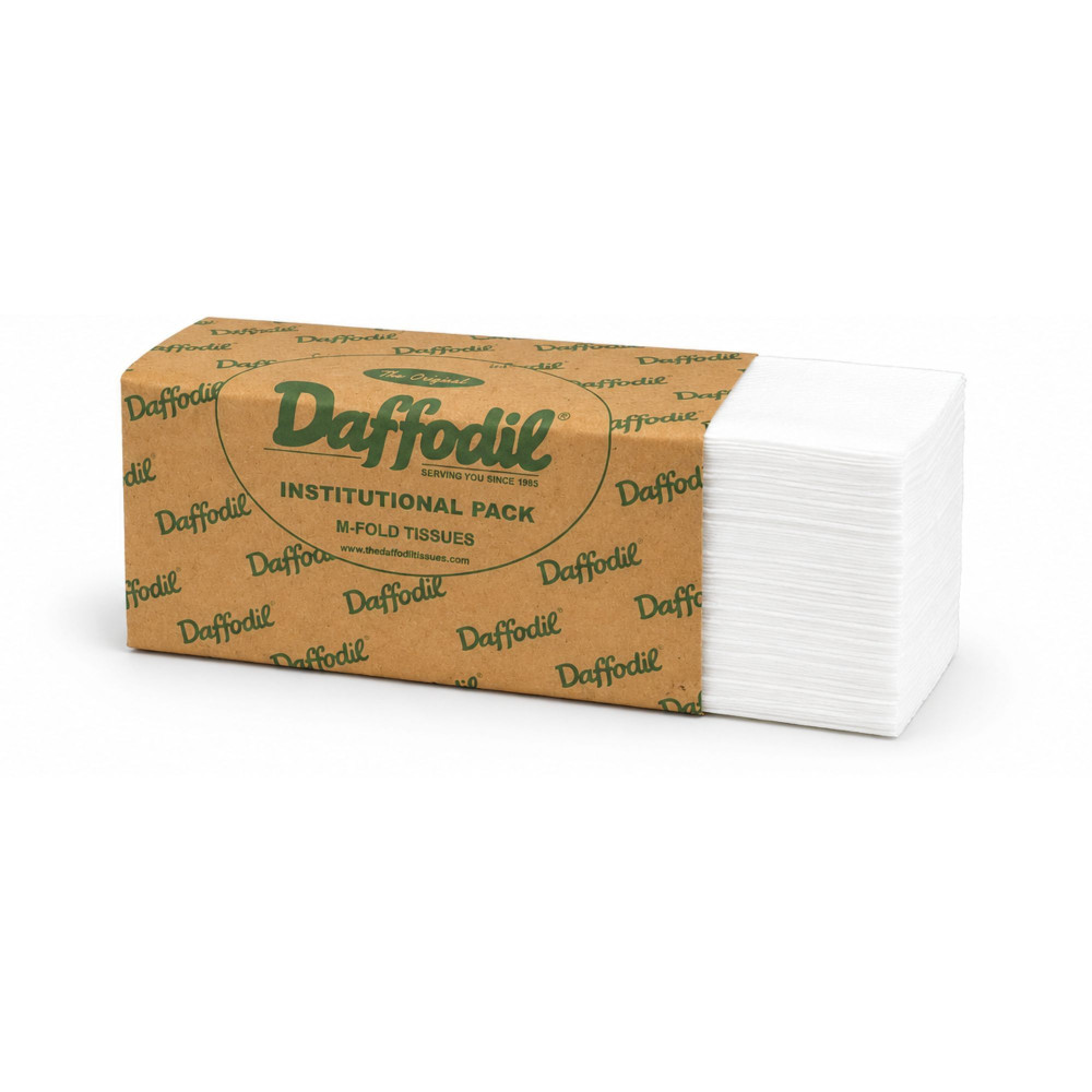 Image of Daffodil MF-100 M-Fold Tissues, 1 Ply, 100 Count, 23 x 20 cm
