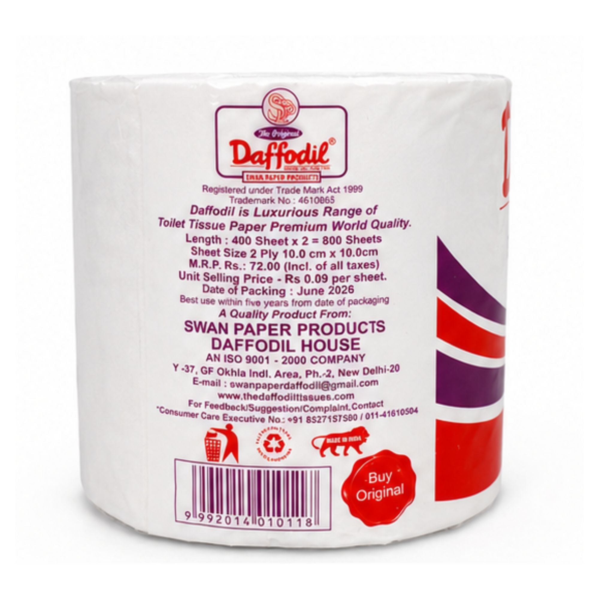 Toilet Roll 400 Sheets 2 Ply Virgin Daffodil
