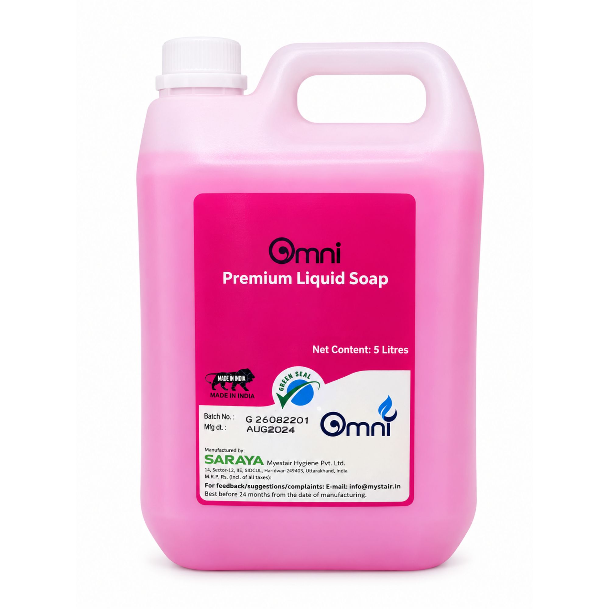 Saraya Mystair Omni Premium Liquid Soap Pink Rose 5L