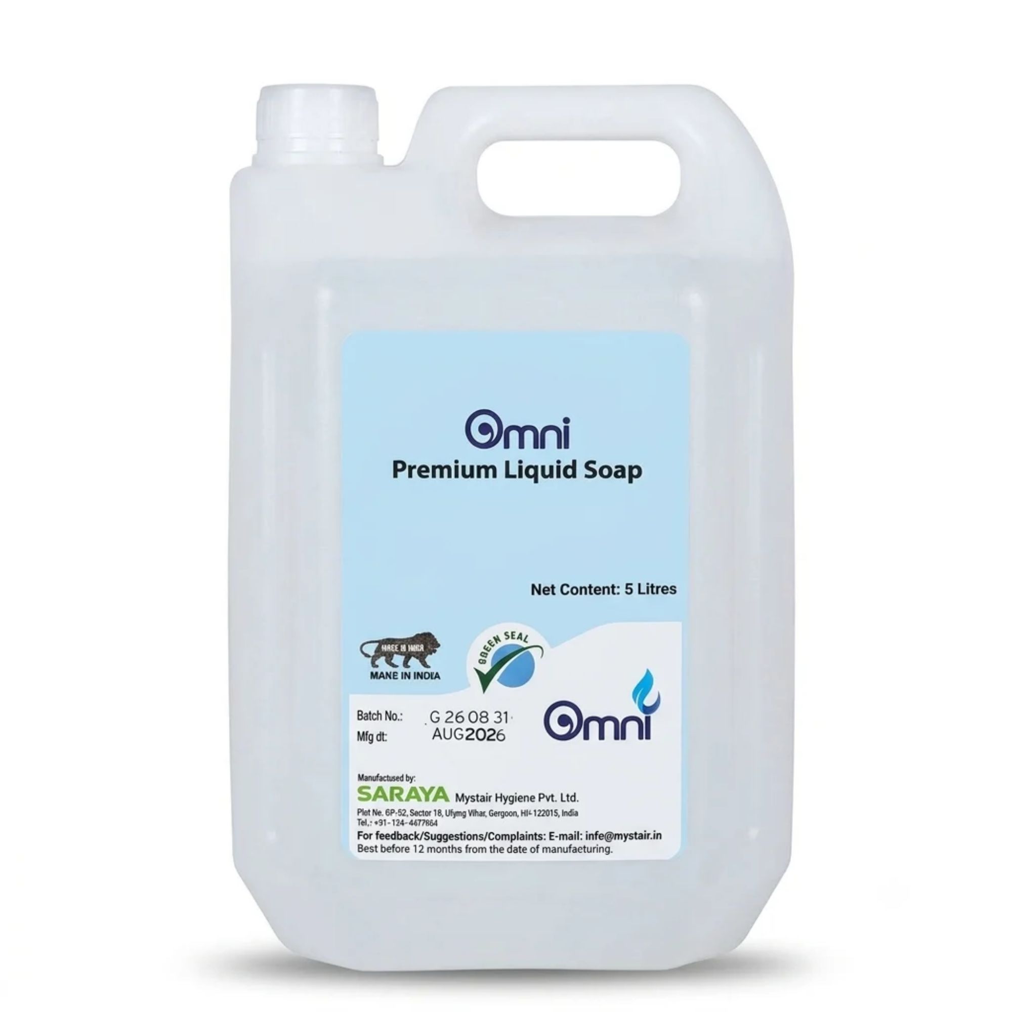 Saraya Mystair Omni Premium Liquid Soap White 5L