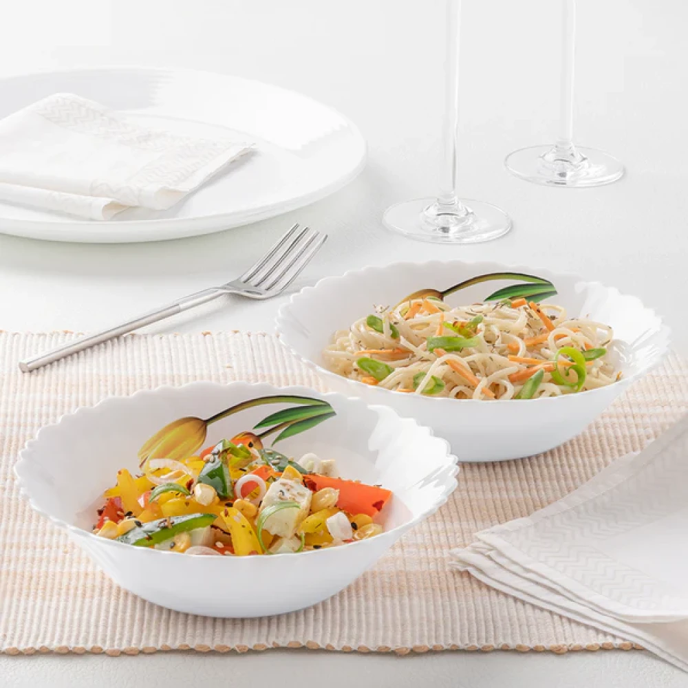 Image of Multipurpose Bowl 6.5" Flutedware White Borosil