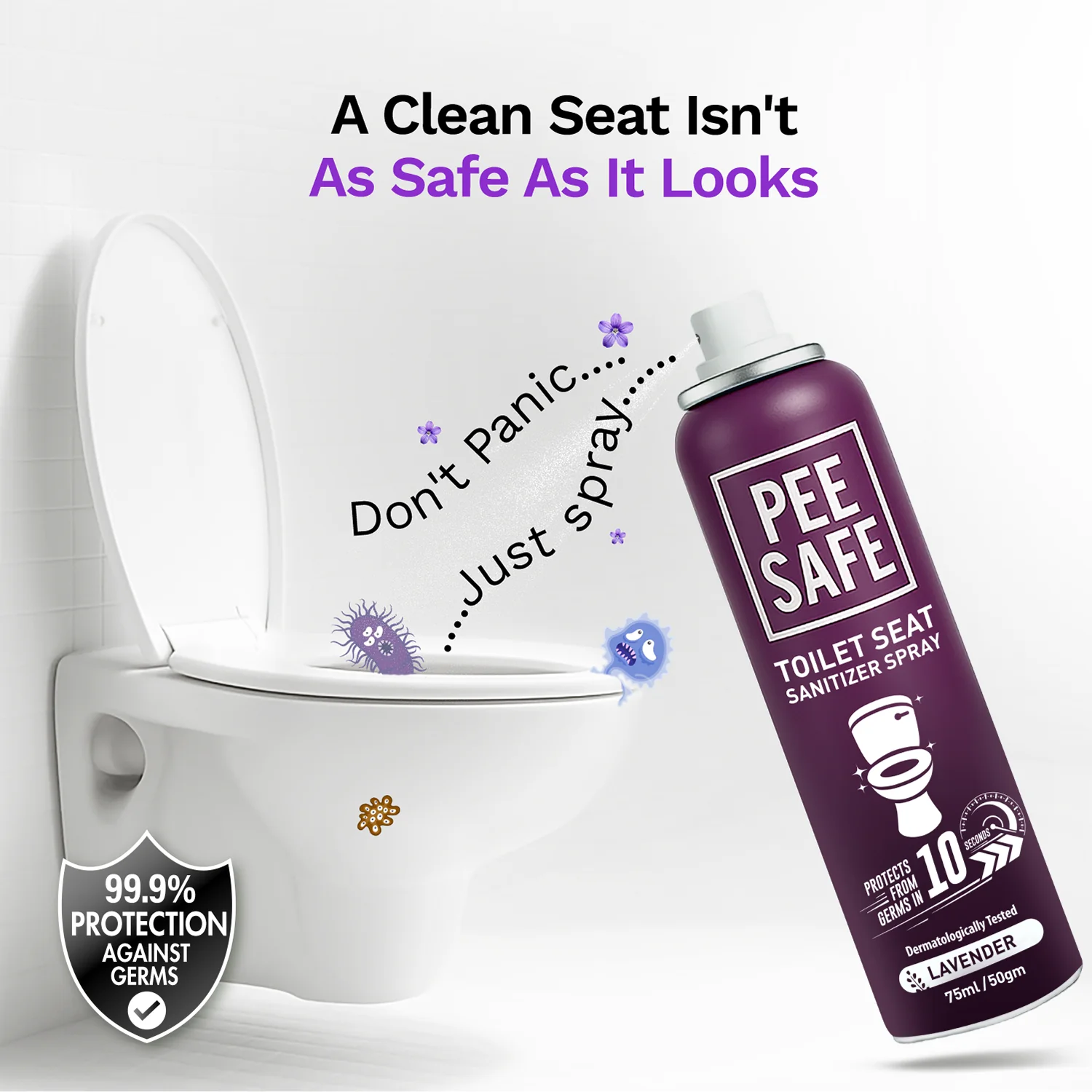 Pee Safe RC038 Toilet Seat Sanitizer Spray Floral 75 ml