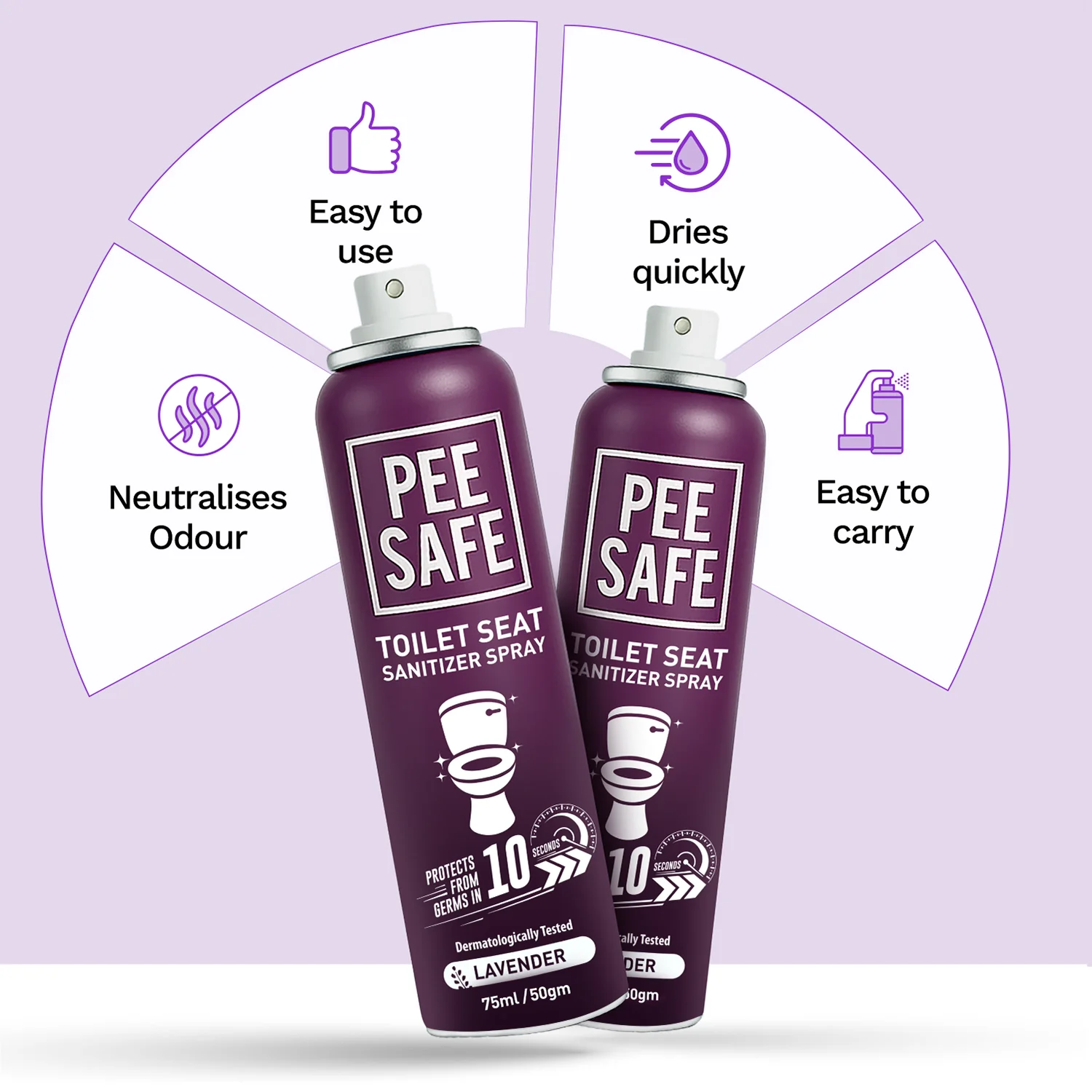 Pee Safe RC038 Toilet Seat Sanitizer Spray Floral 75 ml